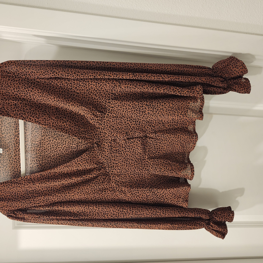 Brown Leopard Print Blouse